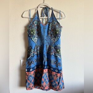 Billabong Multicolored Dress with Crochet Details Size Large